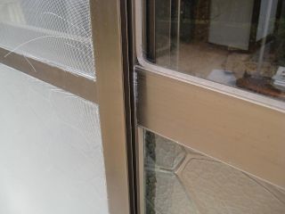 施工前 硝子押さえゴム部分